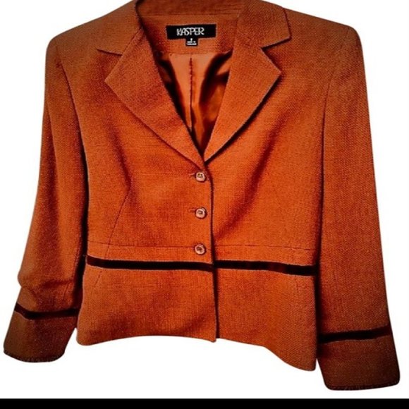Kasper Petite 3-Button Blazer Burnt Orange - Picture 1 of 6